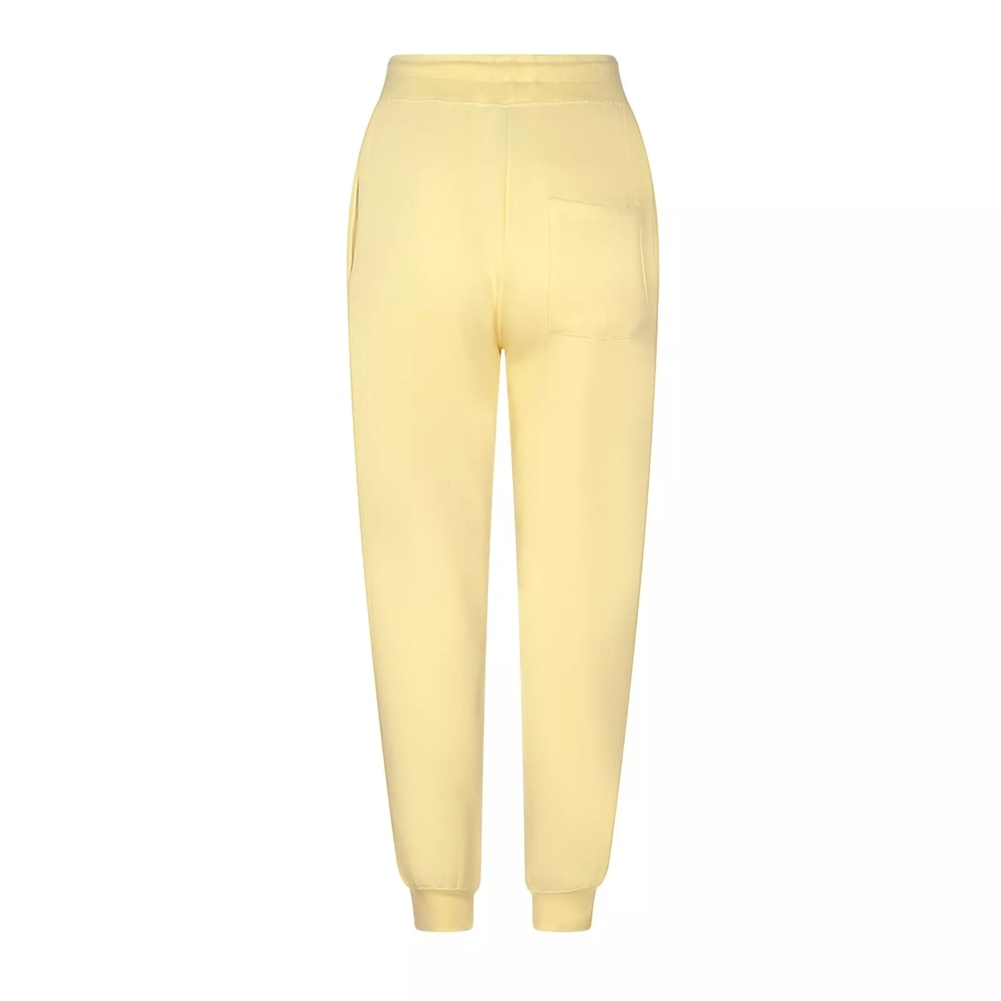 Ladies JDN branded plain lemon yellow tracksuit set with hoodie and joggers – casual loungewear for women